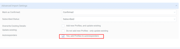 A screenshot from the interface of MarketingPlatform, picturing the instructions for importing profiles.