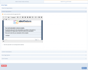 A screenshot from the interface of MarketingPlatform, picturing the instructions to use HTML Subscription Form.