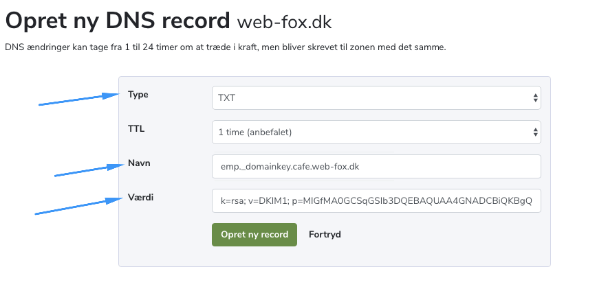 A screenshot from the interface of MarketingPlatform, picturing the instructions for setting up SPF/DKIM.