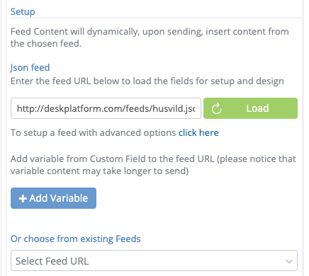 A screenshot from the interface of MarketingPlatform, picturing the instructions to use Feed Cache.