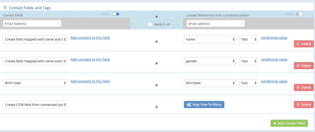 A screenshot from the interface of MarketingPlatform picturing the instructions for using One-to-Many CSV integration via FTP.