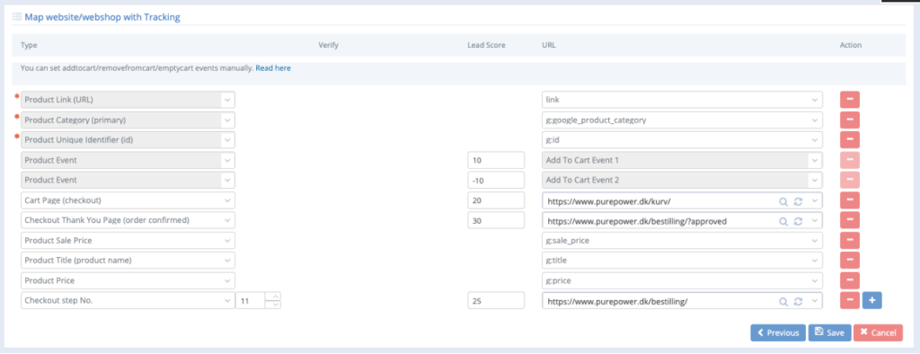 A screenshot from the interface of MarketingPlatform, picturing the instructions to set up a standard system.