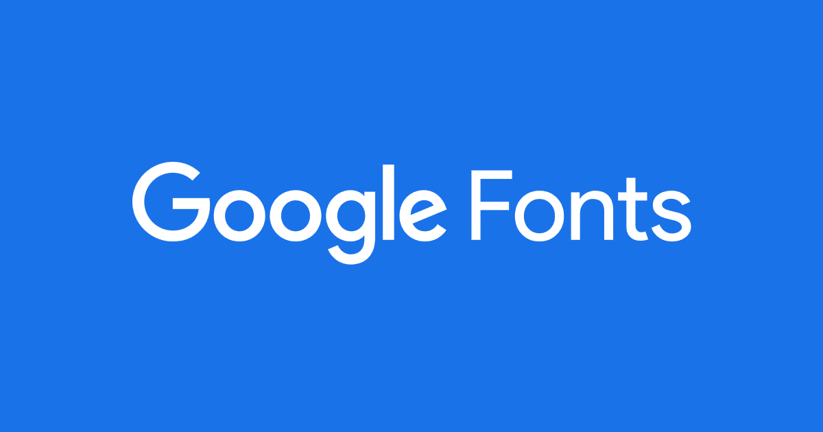 White text that says "Google Fonts" on a blue background.