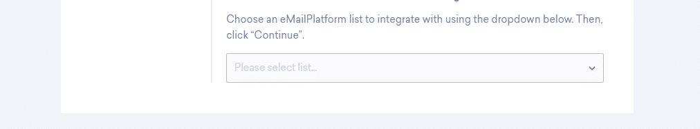 A screenshot from the interface of Sleeknote, picturing the instructions to Integrate Sleeknote with MarketingPlatform.