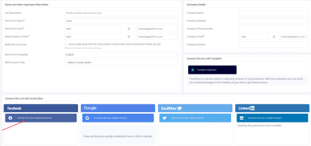 A screenshot from the interface of MarketingPlatform picturing the instructions for using LeadsAds and MarketingPlatform.