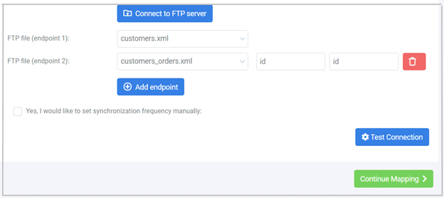 A screenshot from the interface of MarketingPlatform picturing the instructions for using a One-to-Many XML integration via FTP.