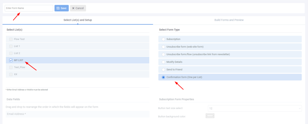 A screenshot from the interface of MarketingPlatform picturing the instructions for using a Confirmation Form.