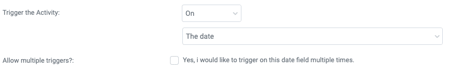 A screenshot from the interface of MarketingPlatform picturing the instructions for setting up a trigger to wish your recipients a happy birthday.