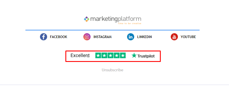 A screenshot from the interface of MarketingPlatform picturing the instructions for integrating with Trustpilot.