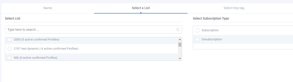 A screenshot from the interface of MarketingPlatform picturing the instructions for creating a 2-way SMS.