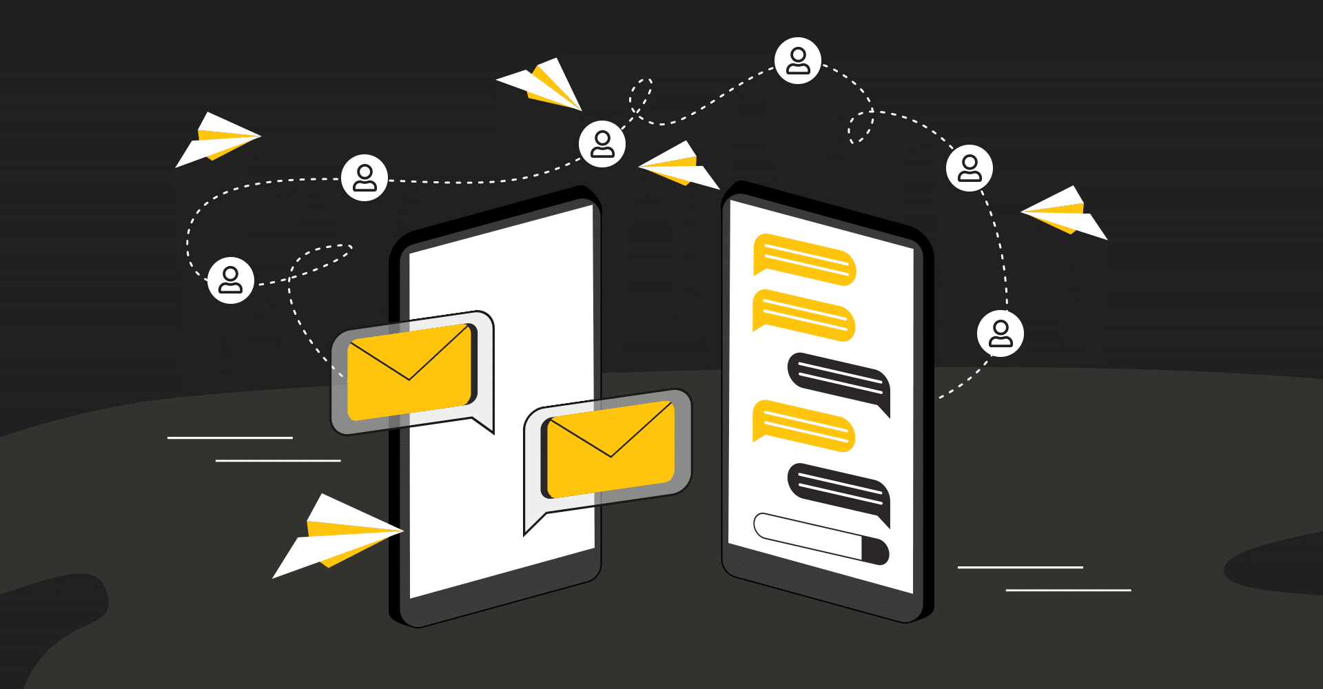 A graphic design showing the multichannel way to reconnect with customers.