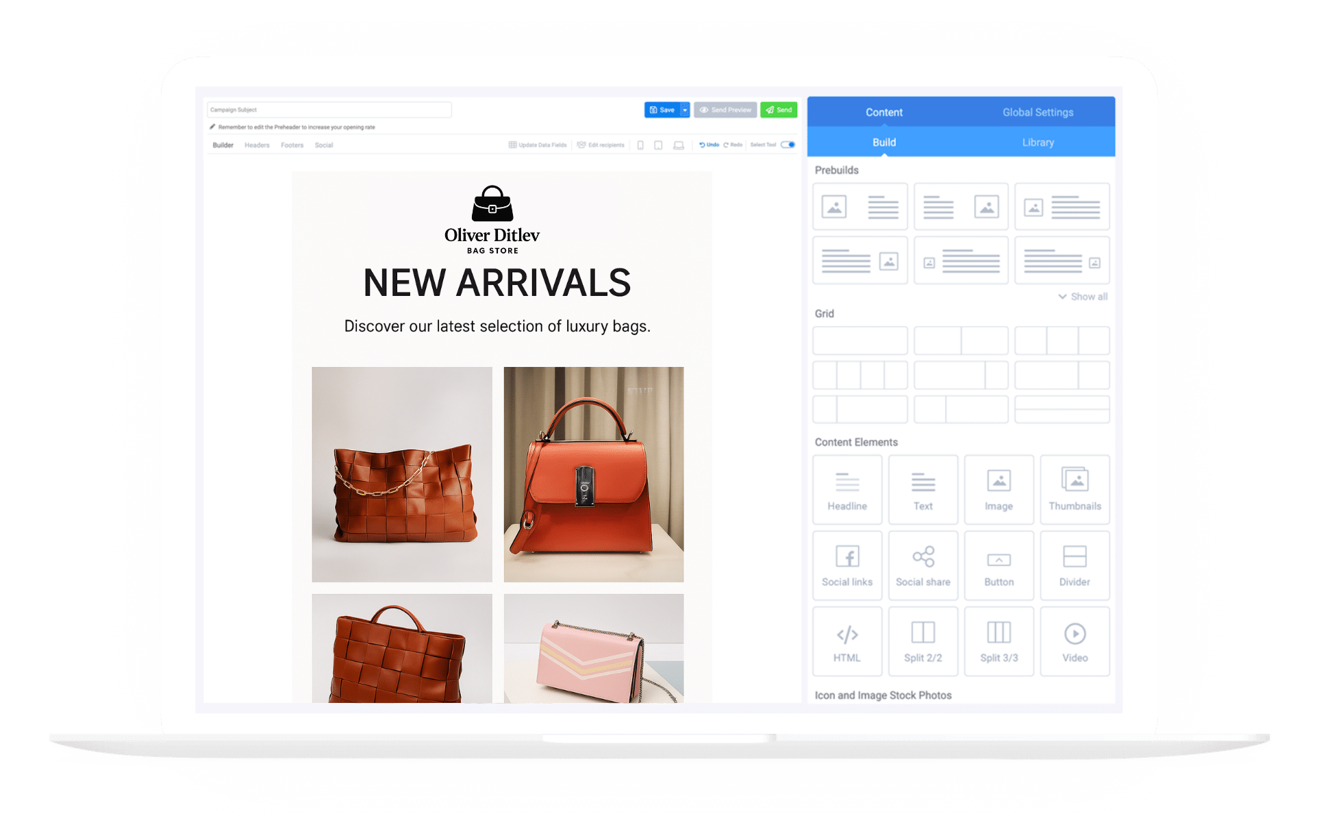 A screenshot of MarketingPlatform's SMS campaign builder.